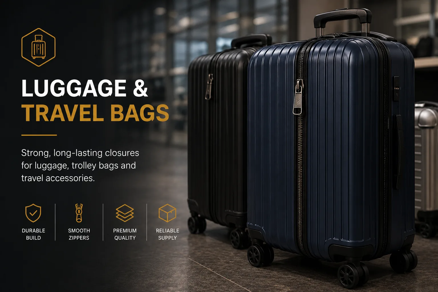 Luggage and travel bags representing travel goods applications